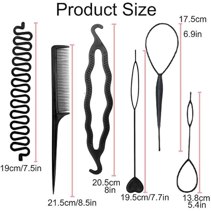 OnePlus PSADKID Hair Braiding Tools Hair Loop Styling Tools French Braiding Tools Hair Pull-Through Tools DIY Hair Styling Tools Hair Braiding Tools for Women and Girls (Pack of 6 ) - Image 2